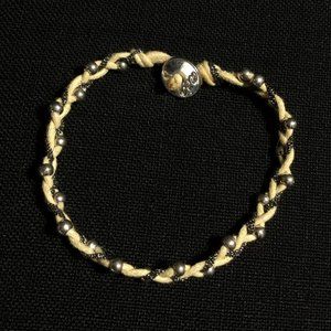 Braided Cord and Beads Bracelet